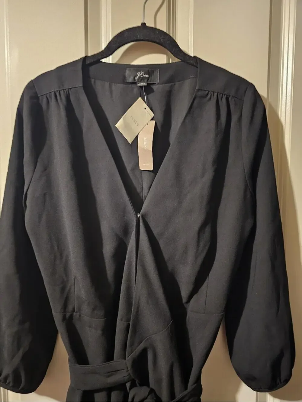 J. Crew Black Wrap Tie Waist Dress Size 4